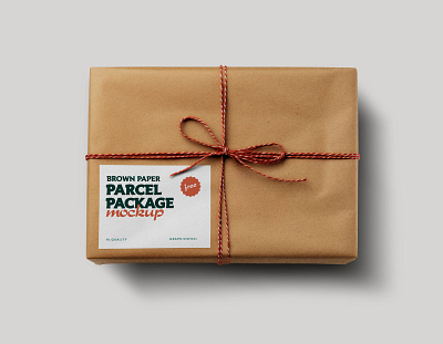 Brown Paper Parcel Package Mockup free mockup