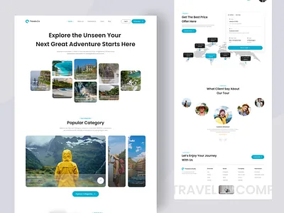 Travel Landing Page Design brand figma figmadesign graphic design landingpage landingpagedesign travel ui uidesign uiuxdesign uxdesign