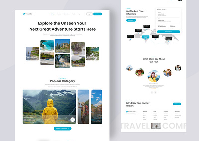 Travel Landing Page Design brand figma figmadesign graphic design landingpage landingpagedesign travel ui uidesign uiuxdesign uxdesign