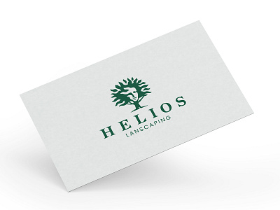 Helios Landscaping Logo classy god of sun green helios landscape mythology nature tree