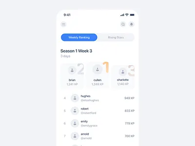 Crypto Community App: Leaderboard app community crypto design ios leaderboard ranking ui ux