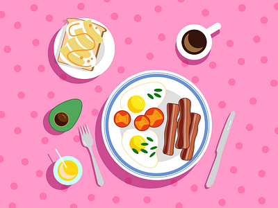 Breakfast poster for Eggsellent design illustration skillbox vector