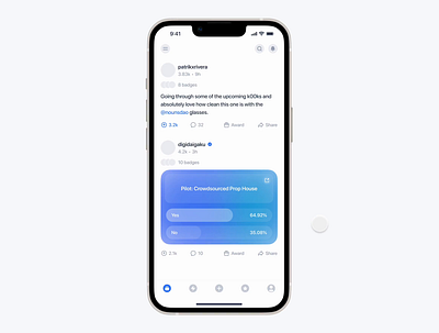 Crypto Community App: Prototype app awards badge comments community crypto ios like media polls posts prototype social