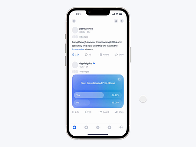 Crypto Community App: Prototype app awards badge comments community crypto ios like media polls posts prototype social