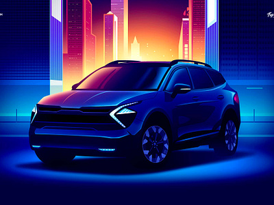 Kanzen Consult automotive automotive brand branding city consulting design electric futur illustration light neon retro ui