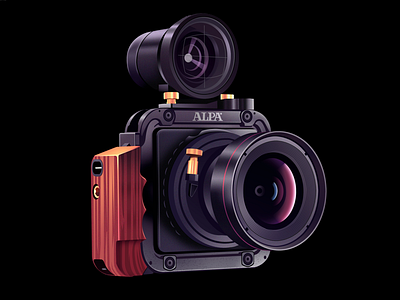 Alpa camera alpa analogic analogue brandillustration camera design illustration lens trystram