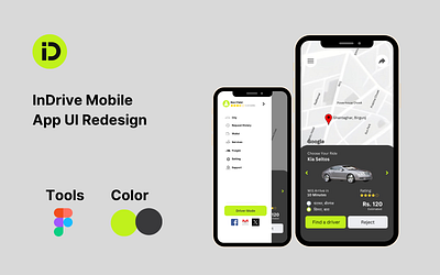 InDrive - Ride Hailing Mobile App UI Redesign branding figma indrive mobile app rental app ui ui design ux web development wordpress