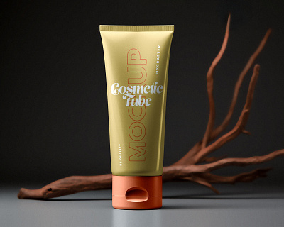 Modern Cosmetic Tube Mockup With Studio Scene psd template