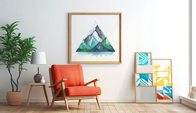 Sketch lines A geometric triangular mountain landscape. art artwork geometric graphic design landscape mountain sketch triangular wall art workart