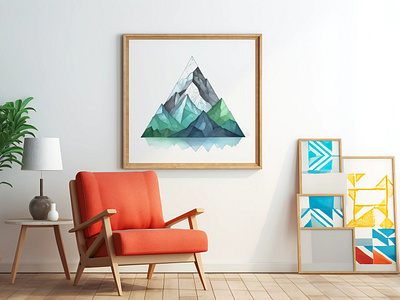 Sketch lines A geometric triangular mountain landscape. art artwork geometric graphic design landscape mountain sketch triangular wall art workart