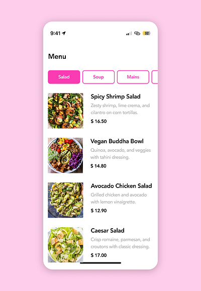 Menu dailyui