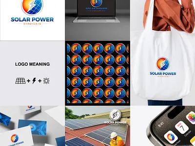 SOLAR POWER LOGO DESIGN agency brand book brand guideline brand identity branding creative logo design graphic design logo logo design solar logo solar panal