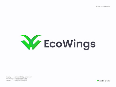 EcoWings Logo Design branding brandingdesign choton choton99design chotondesign chotonkormokar corporatelogo designcommunity designer designerchoton dribbble graphicdesign graphicdesigner logo logodesign logomark logotype minimalist modernlogo portfolio