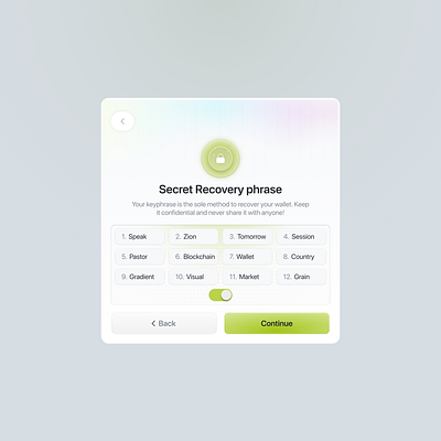 Wallet Key Phrase Exploration design figma illustration minimalist mobile ui ux web