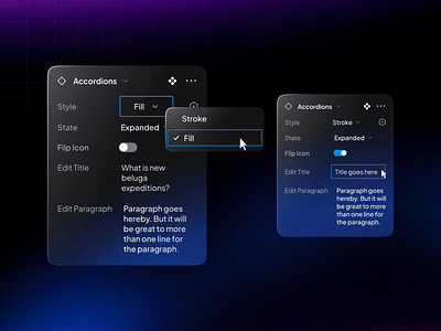 Accordions properties - UnifiedUI accordions component components design figma graphic design ui unified ui unifiedui variants