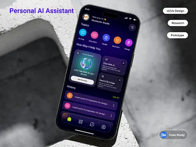 Personal Ai Assistant App Design adobe xd ai ai assistant app design figma personal ai personal ai assistant app design ui ux