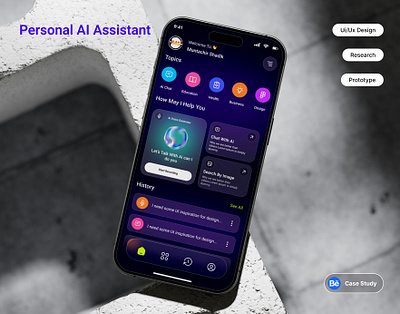 Personal Ai Assistant App Design adobe xd ai ai assistant app design figma personal ai ui ux