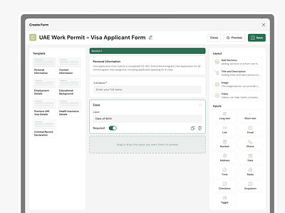 Form building UI ui