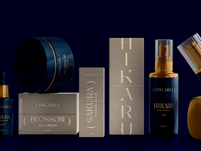 HIKARU - Japanese Skincare Logo + Packaging Design brand identity japanese japanese skincare letter letters logo logo design packaging packaging design skin skincare skincare logo skincare packaging