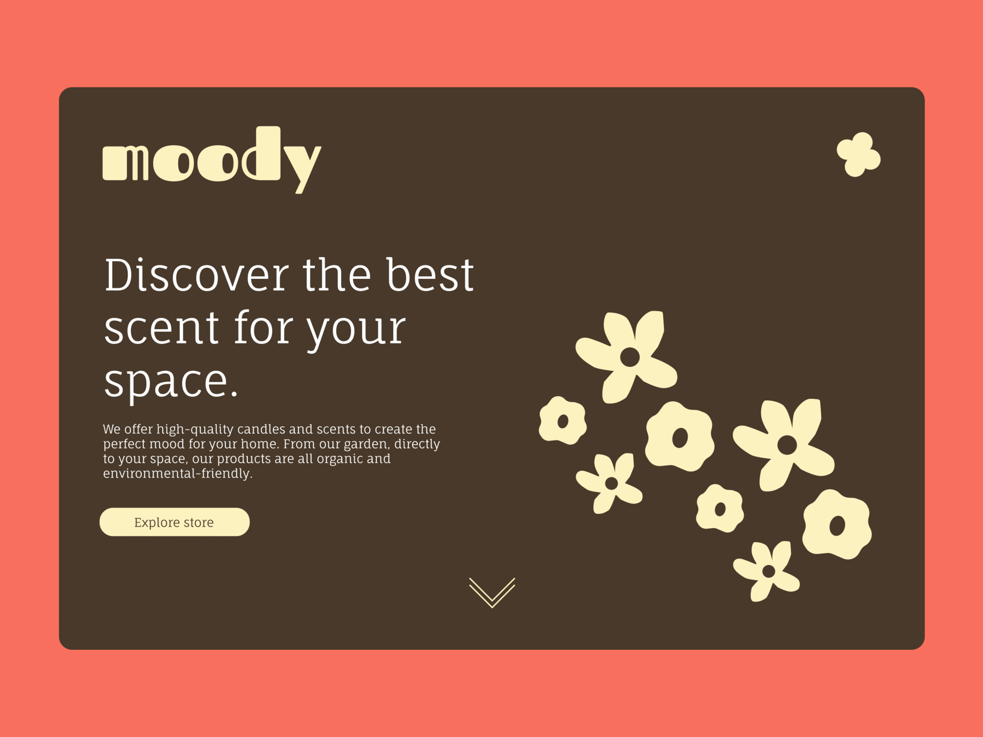 Moody - Experimental Design Project branding graphic design hero landing page ui web