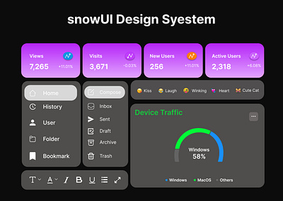 snowUI design system graphic design ui