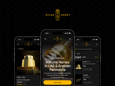 Atlas-Honey design e commerce honey product design shop site ui ux ux ui web site