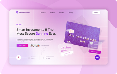 Bank AlRamma - Bank Website Hero Section bank design designer developer e commerce frontend fullstack graphic design herosection landingpage ui uiux ux web webdesign webdeveloper website websitedesign websitedeveloper