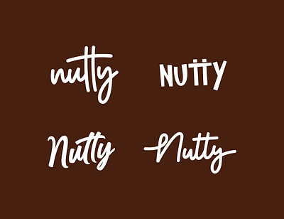 Nutty - Peanut Butter Logo Designs brand identity letter lettermark letters logo logo design modern nuts nuts logo nutty peanut peanut butter peanut butter logo text logo wordmark wordmark logo