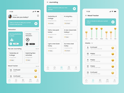 Journaling & Mood Tracker Apps ui