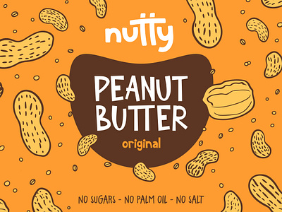 Nutty - Peanut Butter Label Design brand identity label letter letters logo logo design modern packaging design peanut peanut butter peanut butter label peanut butter logo peanut butter packaging peanuts