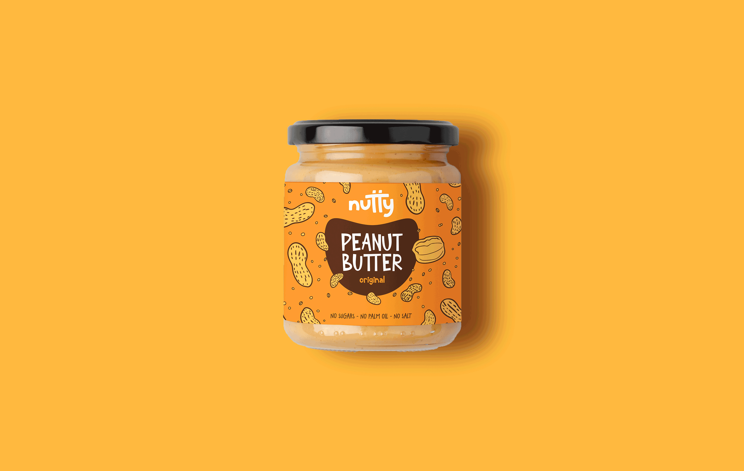 Nutty - Peanut Butter Packaging Design label design packaging design peanut peanut butter peanut butter label peanut butter packaging