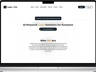 LegalAi-Pak: AI-Powered Legal Solutions ai desiging landing page noumanejaz64 ui ux