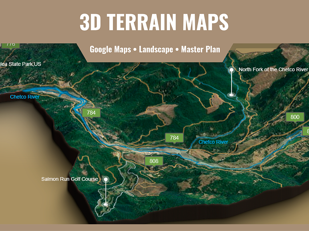 2d and 3d map for real or fictitious location 2d 3d 3d model gis google location graphic design map mapping path terrain