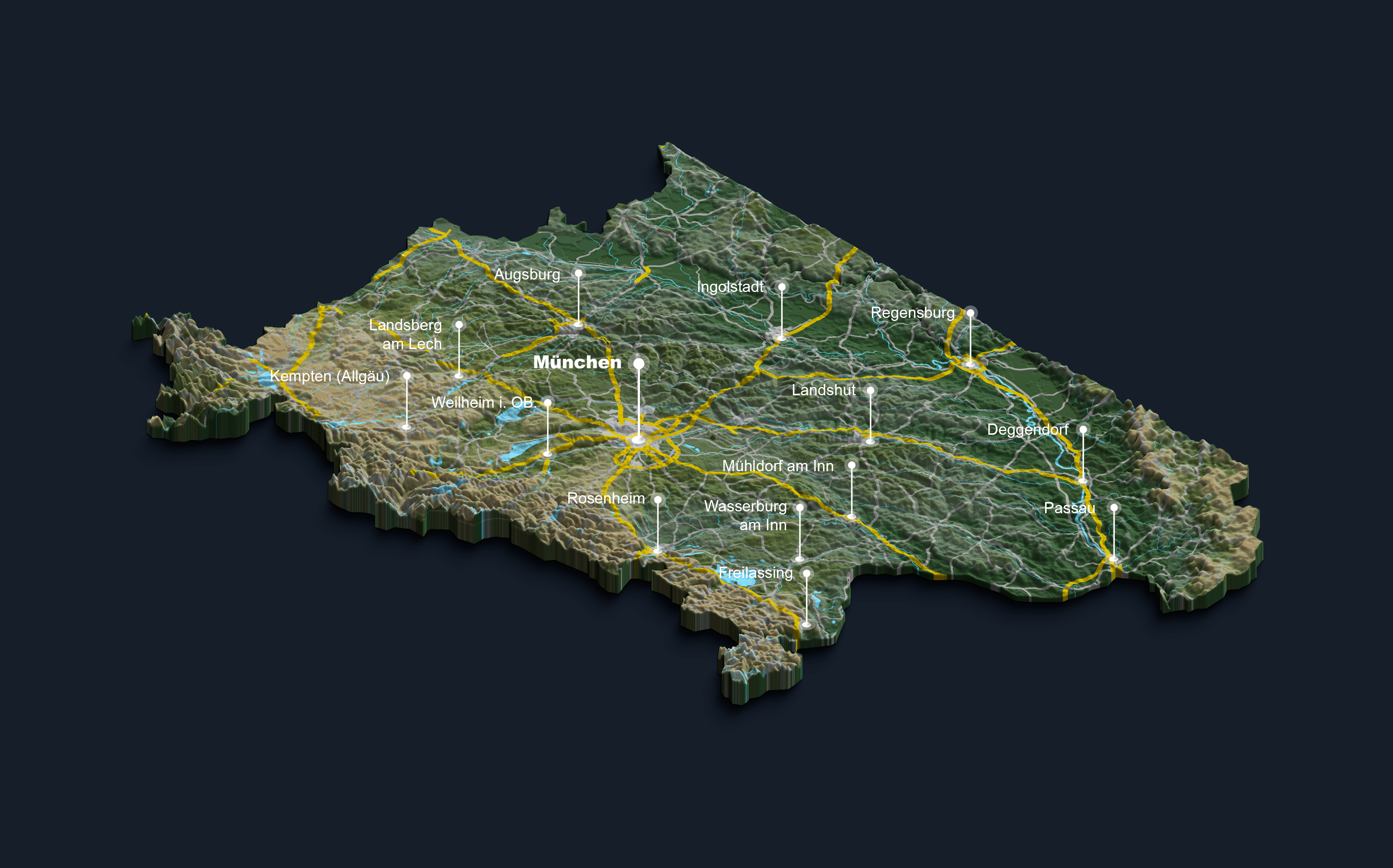 Example of 3D Map Real Google Location Or Landscape