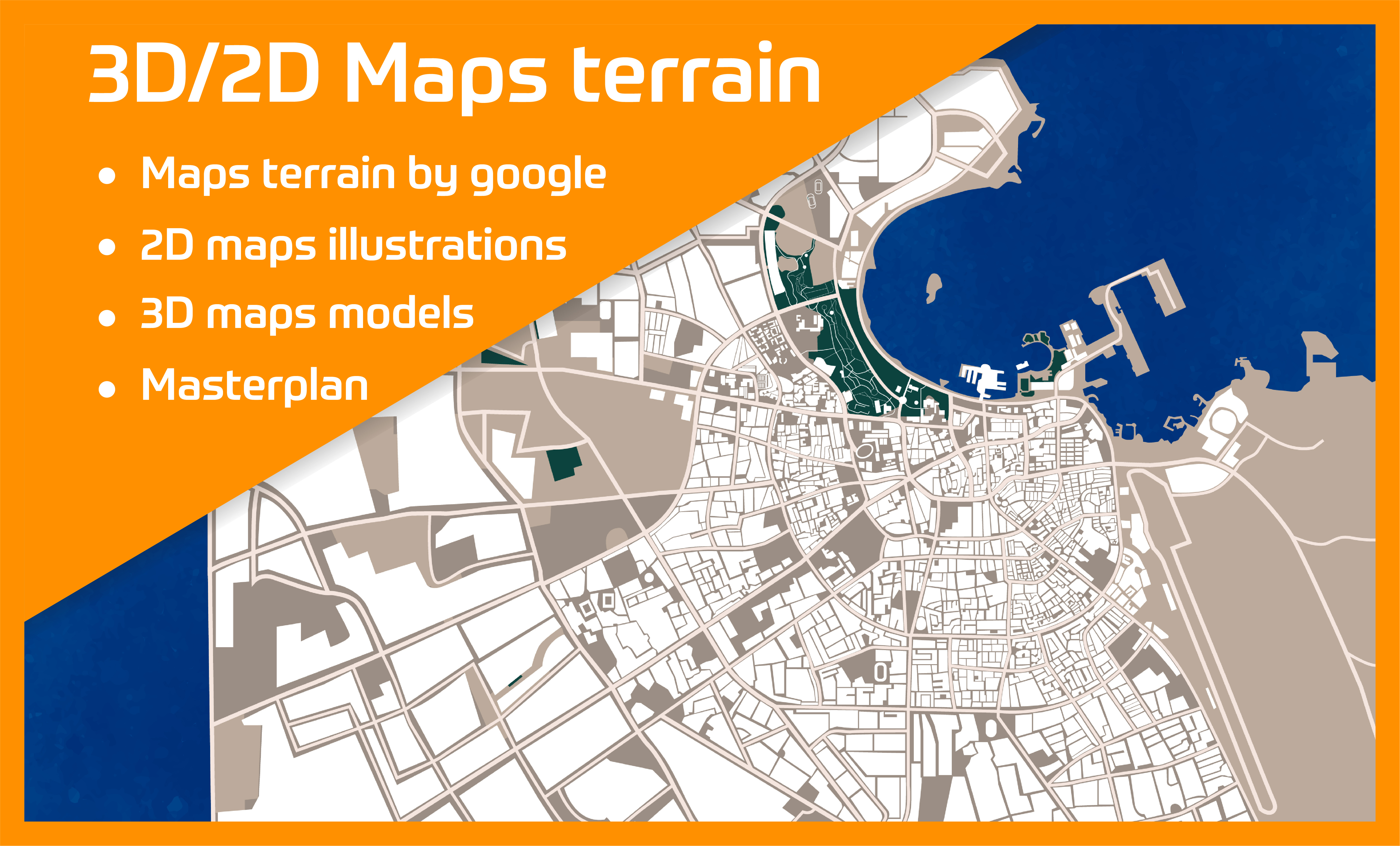Example of 3D Map Real Google Location Or Landscape
