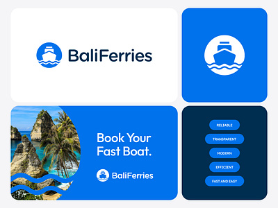 BaliFerries - Boat Logo Design #1 abstract bali bali logo boat boat logo brand identity ferry ferry logo logo logo design modern ship ship logo speedboat speedboat logo transfer transfer logo travel travel logo