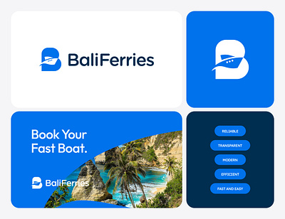 BaliFerries - Boat Logo Design #2 abstract bali bali logo boat boat logo brand identity ferry ferry logo letter letter b letter b logo logo logo design modern ship ship logo speedboat speedboat logo travel travel logo