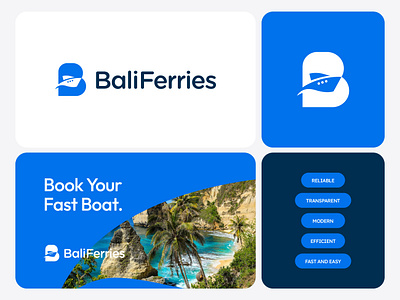 BaliFerries - Boat Logo Design #2 abstract bali bali logo boat boat logo brand identity ferry ferry logo letter letter b letter b logo logo logo design modern ship ship logo speedboat speedboat logo travel travel logo