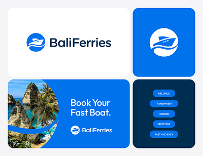 BaliFerries - Boat Logo Design #3 abstract bali bali logo boat boat logo brand identity ferry ferry logo logo logo design modern ship ship logo transfer transfer logo travel travel logo