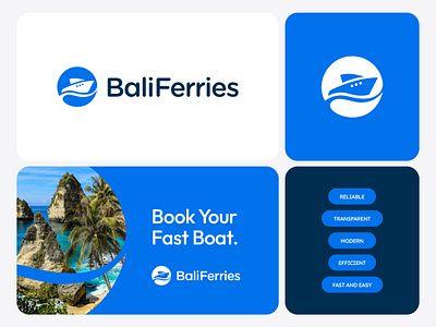 BaliFerries - Boat Logo Design #3 abstract bali bali logo boat boat logo brand identity ferry ferry logo logo logo design modern ship ship logo transfer transfer logo travel travel logo