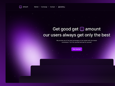 Premium exchange: Amount landing design firstscreen landing landingpage logo shine ui web