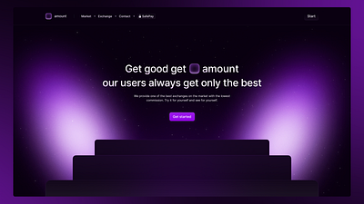 Premium exchange: Amount landing design firstscreen landing landingpage logo shine ui web