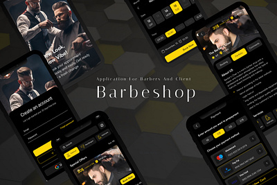 Barbershop barber barbershop client facial haircut prepayment profile reserve shop sign in ui