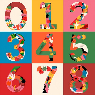 Numbers graphic design illustration