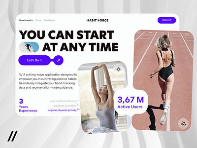 Lifestyle Web Platform Design Template dashboard design design ui health interface landing landing page landing page design lifestyle platform product design sport ui ux web web design web design concept web design template web ui website