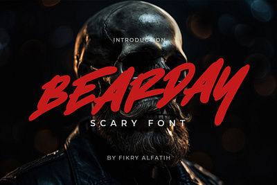 Bearday - Horror Font branding design display font halloween handwritten hardcore horror logo script skull typeface