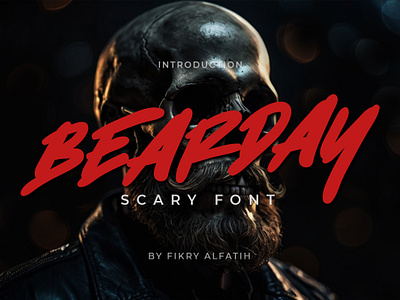 Bearday - Horror Font branding design display font halloween handwritten hardcore horror logo script skull typeface