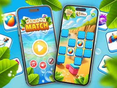 Game UX/UI Design - Memory Match design game mobile ui ux