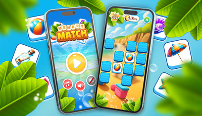 Game UX/UI Design - Memory Match design game mobile ui ux