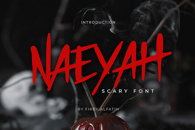 Naeyah - Scary Font branding design display font halloween handwritten horror logo scary script spooky typeface